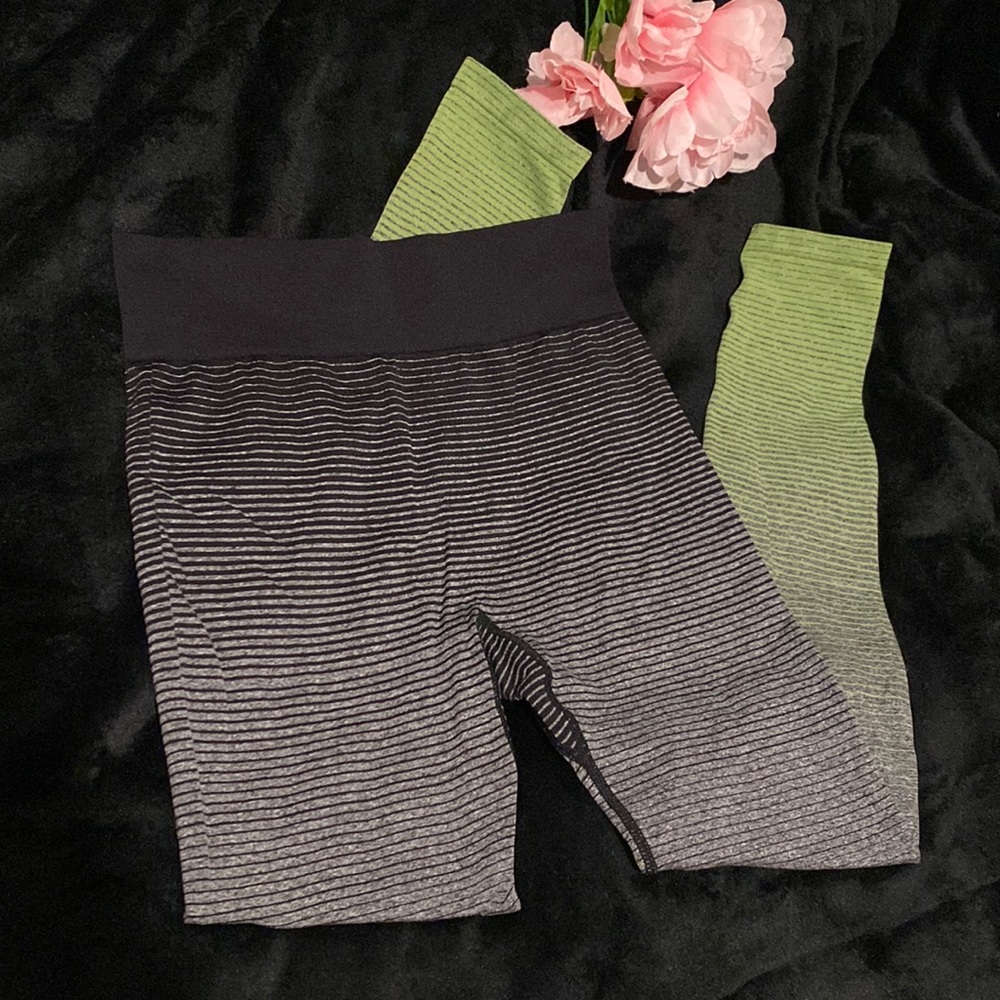 Stripes ombré leggings blue / green